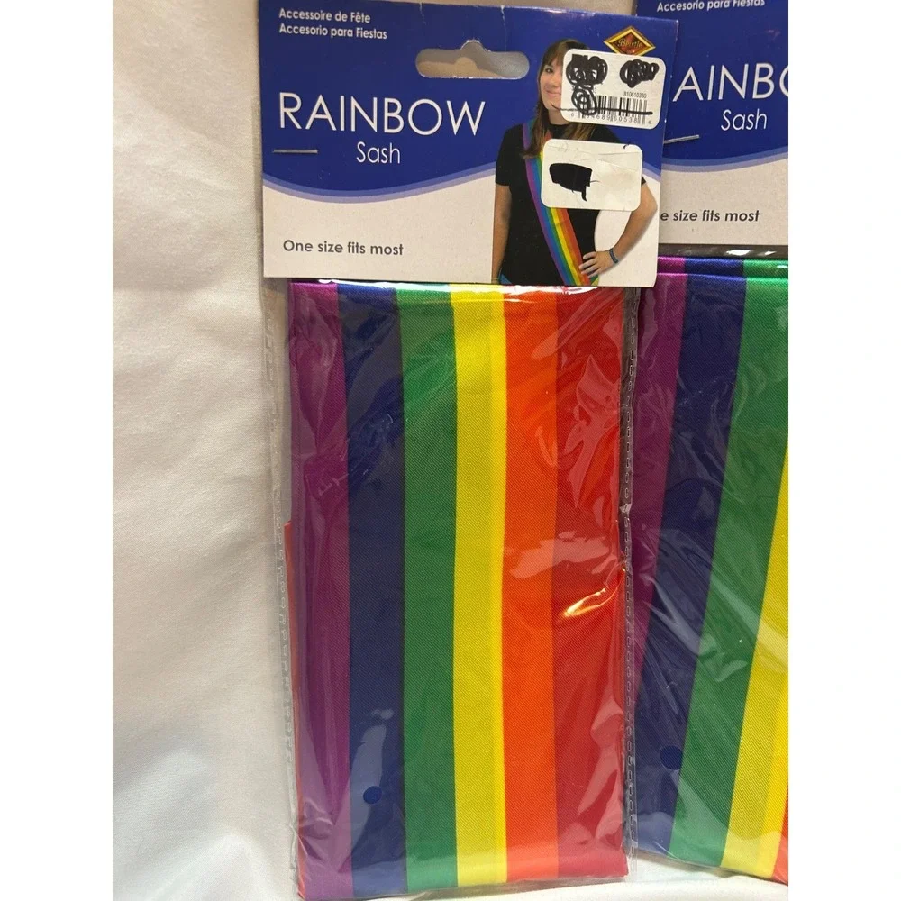Set of Four Rainbow Sashes Banners Gay Pride LBGTIA